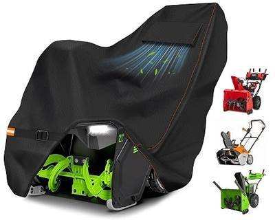 Snowblower Covers Snowproof,600D Oxford Cloth Snow Blower Cover Waterproof ,Outdoor Snow Thrower Protector Windproof,for Most Two Stage Snowblower,84x153x115cm