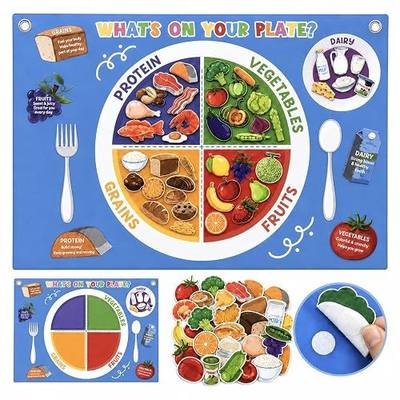 Cinrobiye My Plate Felt Activity Set, Nutrition Learning Food Groups Board, Preschool Interactive Sorting Game, Classroom Bulletin Board Educational Felt Teaching Aid for Homeschool & Learning Centers