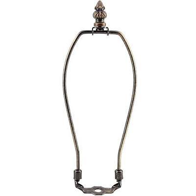 11IN Detachable Lamp Shade Harp Holder with Bronze Solid Lamps Finials | Lamp Harp Adapter with 1/8 IP Saddle, Lamps Finials for Table Lamps Metal Decorative Accessories and Parts Repair Replacement
