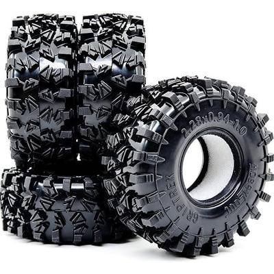 HOBBYSOUL 58mm Griptrek 1.0" Tires 4-Pack For RC Crawler TRX4M SCX24 AX24 | Super soft sticky mud tires with foam inserts,For 1/18 TRX4M & 1/24 AX24 FCX24 Enduro24 micro rock crawlers Upgrades