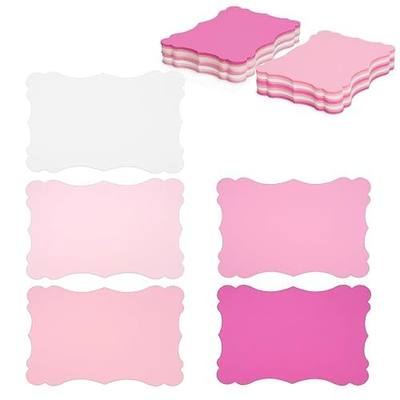 G2PLUS Blank Mini Business Cards: 120PCS Pink Note Card 5 Colors 2.4x4 in | Small Assorted Cardstock Paper, Memo Card for Thank You Card, Gift Notes, DIY Tags, Vision Boards and Wrapping