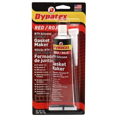 Dynatex 49202 Red High Temp RTV Silicone Gasket Maker, 85g, Excellent Oil and Water Resistance, Formed-in-Place Compound, Temperature Resistant up to 650°F, Ideal for High Temp Silicone Applications