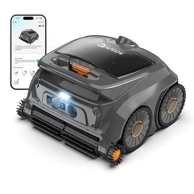 Winny Pool Cleaner B1 Cordless Robot Vacuum for Inground Pools,Starry Gray | Six-Roller Brush, Ultra Edge Cleaning High Obstacle Crossing, Self-Parking, Lightweight Pool Cleaner for Above Ground Pools