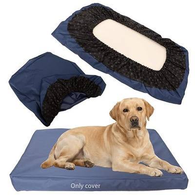 42x28x4.5 Slip-On Dog Bed Cover for Large Dogs, High-Elastic PVC Summer Cooling Pet Mat Protector with Elastic Drawstring & Non-Slip Base, Professional Heavy-Duty Waterproof Bed Topper