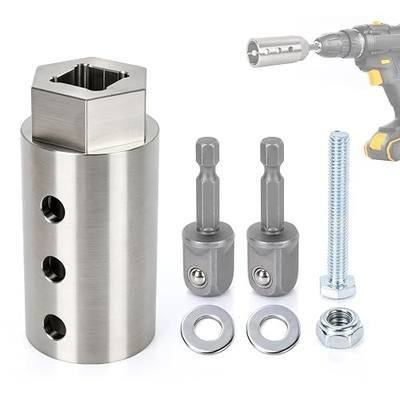 Trailer Jack Drill Adapter Kit with 1/2" Drive Socket for Electric Drill | for any 1 inch jack drive shaft, stainless steel, easy to use