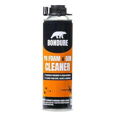Dispensing Gun Cleaner Solvent, (1x12.3 oz.) Dissolves Uncured Polyurethane Insulation Foam, Cleans Spray Foam Gun, Valves & Surfaces, Dual Use (with Spray Foam Gun & with Cap)