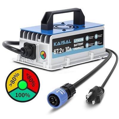 67.2V 10A Dirt Bike Battery Charger Compatible for 60V Talaria Sting 4000 Series X3 X3C L1E MX3 MX4 Dirt Motorcycle IP67 Waterproof & 0V Wake Up &8 Protection 60 Volt Li-on Lithium Battery Charger