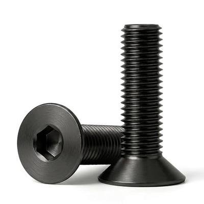 M5 x 12mm (30 Pack) Flat Head Socket Cap Screws Countersunk Allen Bolts, Black Oxide 304 Stainless Steel 18-8, Fully Machine Thread