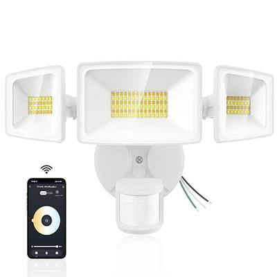 Onforu 65W Smart Outdoor Security Lights with Motion Sensor, WiFi APP Control, Compatible with Alexa & Google Assistant, 6500LM Dimmable LED Flood Light, 2500K-6500K, 3 Adjustable Heads, White