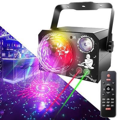 Sound Activated RGB Disco Ball Party Lights, DJ Stage Strobe Light | 64+ Light Patterns, 7-Color RGB, Multi Modes, Birthday, Christmas, Halloween, Gift, Karaoke, Bar, Home Decor, Party Decor