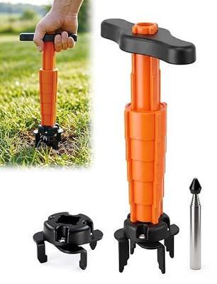 FREEKIT® Sprinkler Removal Tool, 5 in 1 No Digging, Fit Rotor/Spray Heads | Guide Rod Locates Sprinkler Base, 2 Removers & 2 Wrenches, Anti-Rust Iron, ABS, Quick Full Remove-to-Install, Max 2½in ID Fit