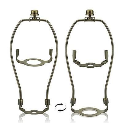 8 Inch Lamp Harp 2 Pack Detachable Lamp Shade Holder Lamp Bracket | Bronze Lamp Shade Holder with 3/8" Standard Saddle and Lamp Finial for Floor or Table Lamps