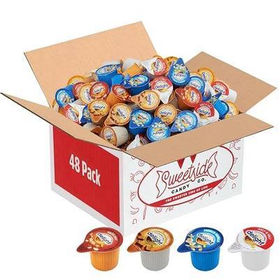 Coffee Creamer Singles Variety Pack - 48 Count - Hazelnut, French Vanilla, Caramel Macchiato & Half and Half - Non Refrigerated Individual Liquid Creamer Pods for Home, Office & Travel