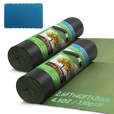 Heavy Duty Weed Barrier Landscape Fabric, 4.5oz/130g with Kneeling Mat Non-Woven Ground Cover, Used for Garden Bed, Patio, Flower Bed, Driveway, etc Breathable & Permeable, 2.6ft x 80ft
