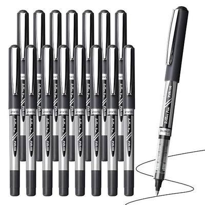 EYEYE Black Rollerball Pens 16 Pack, 0.7mm Medium Point, Quick Dry Roller Ball Pens, Liquid Ink Pen Fine Point Smooth Writing Pens for Journaling, School, Office Writing