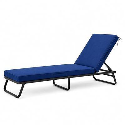 Chaise Lounge Cushions Outdoor Waterproof and Fade Resistant 72x21x3 Inch Lounge Cushions for Outdoor Patio Chair Cushions with Removable Cover & Ties for Pool, Deck, Lawn, Beach, Navy Blue
