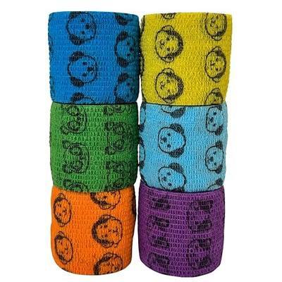 Dog Bandage Wrap, 6 Rolls 2" x 5 yd Animals Print Pet Tape | Dog wrap bandage for paw & leg care, minor wounds, hotspots, broken nails, gauze pads & licking protection