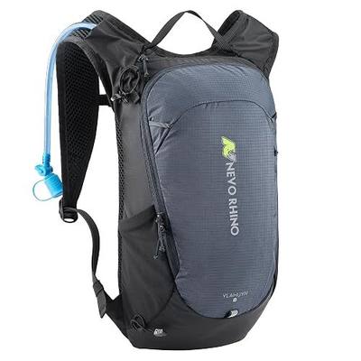 N NEVO RHINO Hydration Backpack Lightweight, Small Hiking Backpack with Water Bladder 2L, Insulated Water Daypack for Cycling Running Trail Rave