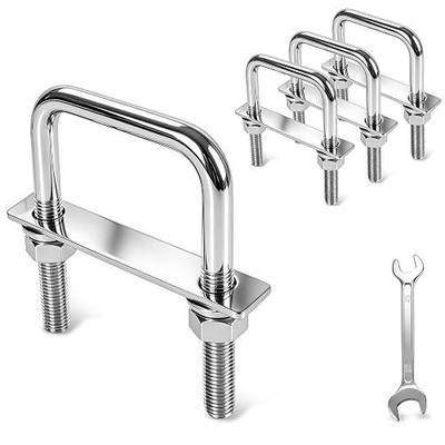 4 Sets Square U Bolts 3 Inch Wide, M12 x 3-1/16"W x 4-1/2"L Stainless Steel U Bolts for Heavy Pipe, RV Floor Joist & Truck Chassis Fastening