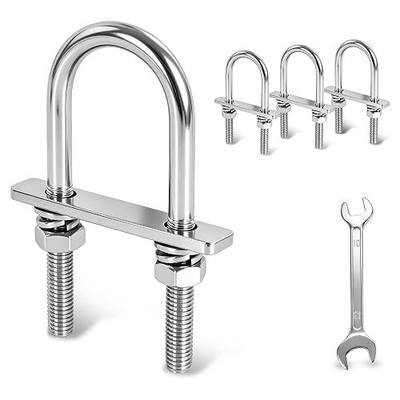 4 Pack U Bolts 1 Inch Wide, U-Bolt Kit M6×25mm×70mm 304 Stainless Steel Rustproof U Bolt for RV, Pipe Mount & Industrial Use