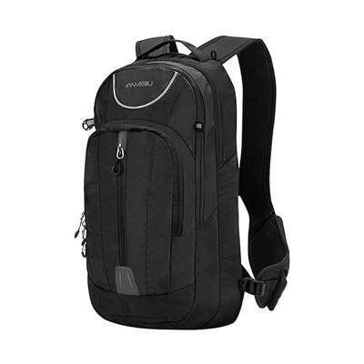 Bicycle Motorcycle 15L Cycling Backpack with Mesh Helmet Pocket, Lightweight Sports Pack for Cycling, Hiking, Running (black)