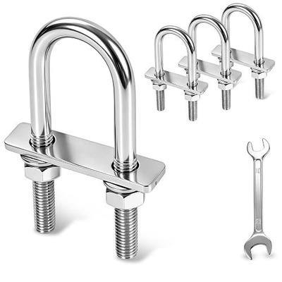 4 Pack U Bolts 1 Inch Wide, U-Bolt Kit M8×25mm×80mm 304 Stainless Steel Rustproof U Bolt for RV, Boat, Pipe Mount & Industrial