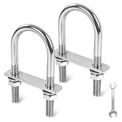 2 Pack U Bolts 2 Inch Wide, U-Bolts M10×50mm×115mm 304 Stainless Steel Heavy Duty U Bolt for Trailer, Truck, Pipe & Industrial Hardware
