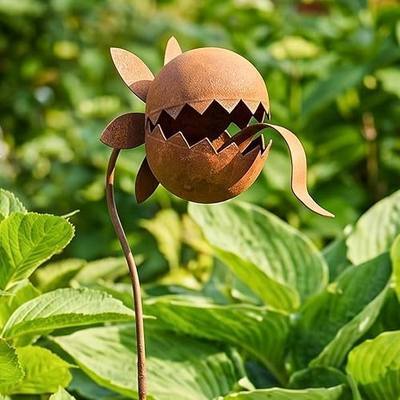Garden Decor for Outside - Metal Venus Flytrap Garden Stakes Decorative, 31 Inch Metal Carnivorous Plants for Outdoors, Yard Art Garden Decorations for Outdoor Lawn Porch Pathway