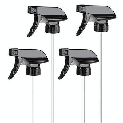 Spray Bottle Nozzle Replacement, 4 Pack Black Spray Nozzle for Bottles | 3 Settings,1.1 Inch , Leak Proof Lockable Fits 8oz & 16oz for Kitchen Garden Pet Car Use
