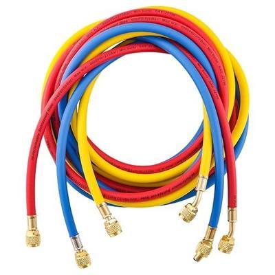 3 Pieces AC Manifold Gauge Hose Kit, 1/4" HVAC Refrigerant Charging Hose, 8FT Air Conditioner Gauge Hoses for R410A R134A R22 R502 System, 800-4000PSI (R410A, 96 Inches)