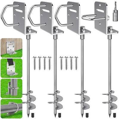 Insaga 18''/24''/30" Ground Anchors Screw in– 12mm Solid Carbon Steel Trampoline Anchors Heavy Duty Earth Anchor L Bracket for Swing Set, Shed, Mobile Home, Carport, Swingset, Full-Welded 2.8" Helix
