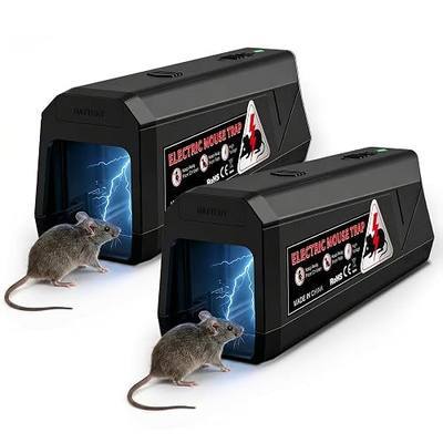 Electric Mouse Traps Indoor for Home, 2 Pack Electronic Mouse Trap Zapper with High Voltage, Intelligent Indicator & Buzzer Alert, Reusable & No-Touch Humane Mice Killer for Kitchens Warehouse Office
