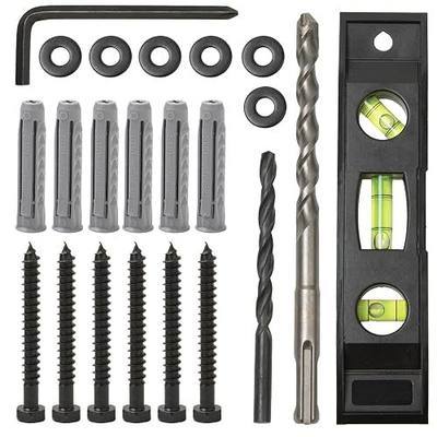 22PCS TV Wall Mount Hardware Kit, M8 Lag Bolt Kit with Anchors, Washers, Bubble Level, Allen Key & 2 Drill Bits, Heavy-Duty TV Mounting Screws for Wood Stud, Brick & Concrete