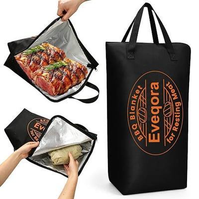 BBQ Blanket for Resting Meat,5-Layer Insulated Meat Resting Bag-Black | Dual Waterproof Zippers,Waterproof 600D Oxford,Father's Day Birthday Gifts for Men Dad,BBQ Smoker and Camping Accessories