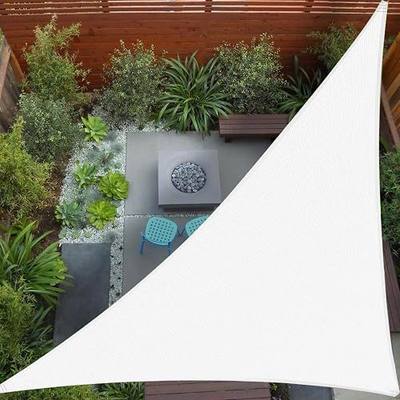 8' x 8' x 11.3' Custom Size White Triangle Sun Shade Sail Sun Block Canopy Awning Commercial Grade 190 GSM Permeable UV Block for Outdoor Garden Backyard - We Make Custom Sizes