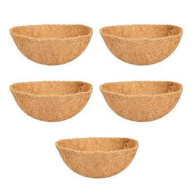 Coco Liners for Planters, 5 Pack 12 Inch Round Hanging Basket Liners, 100% Natural Coconut Fiber Replacement Liners for Hanging Baskets Planters Flowers