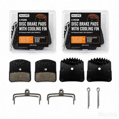 2 Pairs Hybrid Sintered Kevlar Brake Pads with Cooling Fins for Sur-Ron Light Bee X/LBX, Talaria MX4, Segway X160 X260, Compatible with Shimano H03C Saint Zee –Electric Dirt Bike Brake Pads