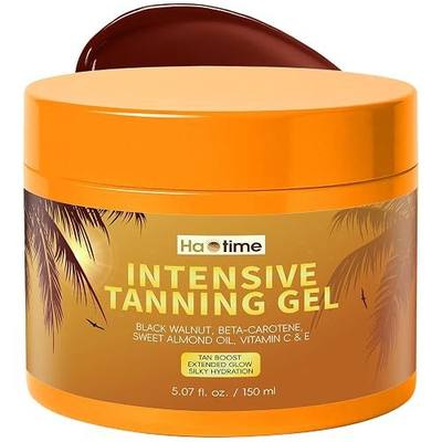 Tanning Lotion, Fast Tan Accelerator for Natural Browning, Deep Dark Tan with Beta-Carotene, Vitamins C & E, Natural Oils, Hydrating, Non-Greasy, Water-Resistant, Outdoor Tanning Gel, 5.07 Oz