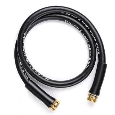 Garden Hose,3/4" Male Female Fittings,4.2ft x 5/8" Flexible Water Hose,Lightweight Rubber Hybrid Hose,No Kink,Leakproof,Black