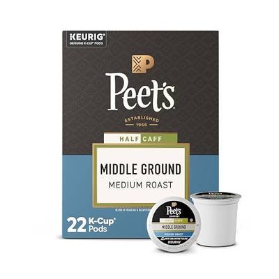 Peet's Coffee, Medium Roast Keurig K-Cup Pods, 100% Arabica Coffee - Middle Ground - Middle 22 Count (1 Box of 22 Pods)