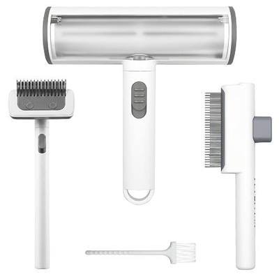 4-Piece Pet Hair Remover Tool - Grooming Kit for Every Pet Parent | Cat & Dog Reusable Lint Roller, Deshedding & Dematting Rake, Flea Comb & Cleaning Brush | Couch, Carpet, Clothes, Car Seat