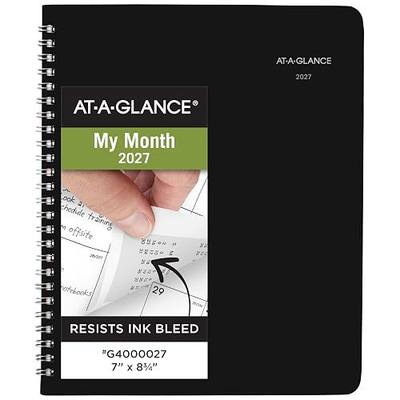AT-A-GLANCE 2027 Planner, Monthly, 7" x 8.75", Unruled Daily Blocks, DayMinder, Black (G4000027)