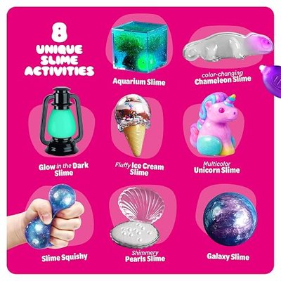 Slime Kit for Girls Ages 8-12 - All-in-One DIY Slime Making Kit, Galaxy Unicorn Glow-in-the-Dark Slime Set, Birthday Gift for Tween Girls 8 9 10 11 12