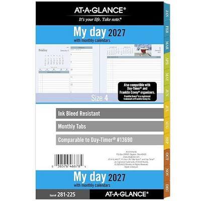 AT-A-GLANCE 2027 Planner Refill Daily & Monthly, 5.5" x 8.5", Desk Size 4, Two Page Per Day Refill, 7-Ring Loose-Leaf, Zenscapes (281-225-27)