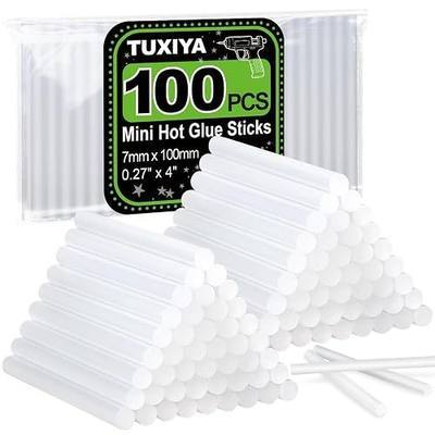 TUXIYA 100 Pack Mini Hot Glue Sticks,0.27"×4" Glue Gun Sticks,Mini Glue Sticks for Hot Glue Gun,DIY,Arts and Crafts