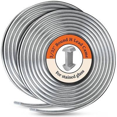 Glassco 3/32" Round H Hobby Came Lead Came for Stained Glass, 12 Ft | H Channel, Adds Strength & Structure, For Small Glass Projects & Suncatchers, Stained Glass Supplies