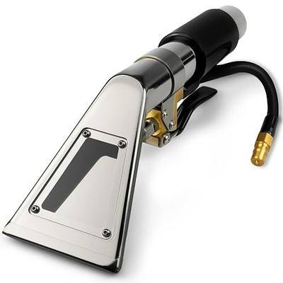 Upholstery Carpet Extractor Wand with Viewing Window for Mytee/Shop Vac | 1.5" Stainless Detailing Hand Wand, Brass valve, 1/4" Quick Disconnect, for Car Seats, Mattress, Furniture Stain Cleaning