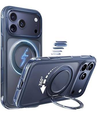 MAGIC JOHN Heavy Duty for iPhone 17 Pro Max Case with Stand, Fit for MagSafe, 360 Magnetic Ring Holder, Camera Control Cases, Shockproof Phone Case for iPhone 17 Pro Max 6.9", Rugged Cover, Deep Blue