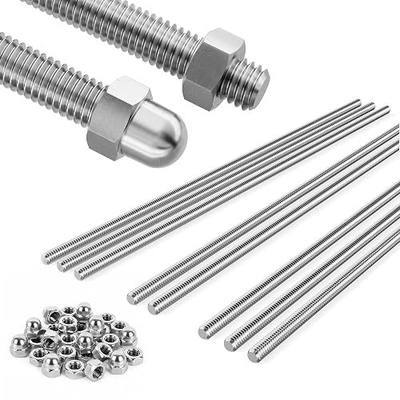 304 Stainless Steel M3 Threaded Rod,8 Pcs 10"(255mm) | Right Hand Threads,with Nuts ,Suitable for DIY raw material,ndustrial, automotive,mechanical