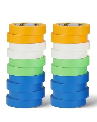 20Rolls Painters Masking Tape Bulk 1 Inch for Painting, Colored 55 Yds Each | 0.98" washi tape, 1100yds total, colors for distinct painting areas, Easy tear no bleed no residue, for car, home improvement